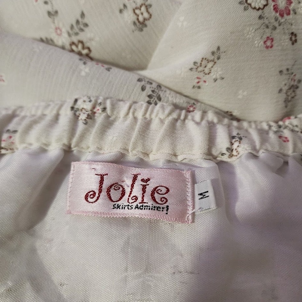 JOLIE White Y2K Floral Strapless Midi Dress Cottagecore Coquette Milkmaid‎ M - Picture 4 of 8